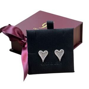Sparkling Pave Crystal Heart Earrings for Women
